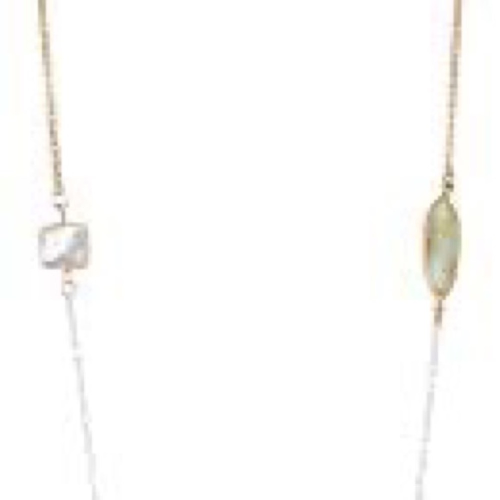 LUCKY BRAND Mother of Pearl & Amazonite Dyed Jade Two-Tone Necklace NWT - Picture 5 of 8